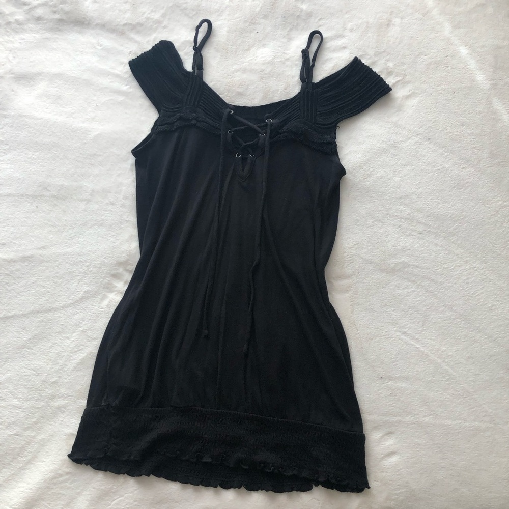 Guess Black Lace Up Camisole
